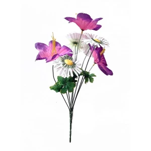Приобретаем по Норильску Цветочная композиция лилий с ромашками 8 голов (2 вида 3+5) 40см 414-585+453