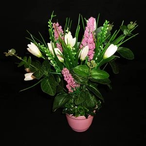 Фотография Букет искусственных цветов в горшке 503
