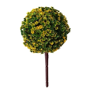 Фото Цветы БЕЗ НОЖКИ самшитовые бонсай дерево-сакуры (жёлто-зелён) D-13см