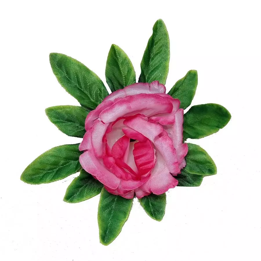 Головка розы Сирюн с листом 6сл 18см 394-л064-198-191-172-107 1/28 фото 1
