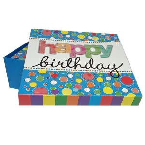 Фото Набор 3 подарочных коробок Happy Birthday голубая