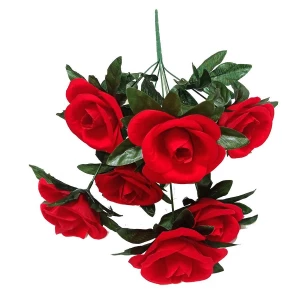 Купить Букет бархатных роз на 7 голов 49см 066-593