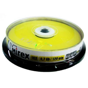 Фотка Диск DVD-R "MIREX" 16X CAKEBOX 10шт UL130003A1L Россия