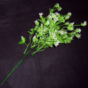 Фотка Букет 25 веток зелени бело-зеленой с цветами 163-086 38см