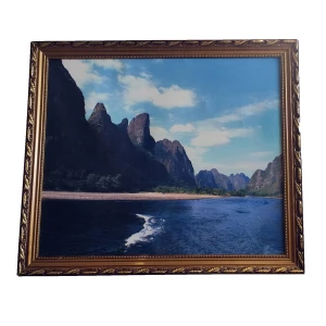 Фотография Картина в раме настенная Гора и озеро 67x57см