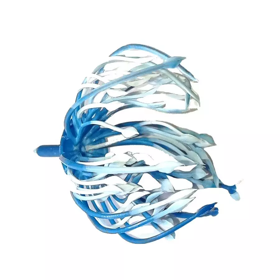 Добавка тычинка густая синяя с белыми кончиками с ножкой 5,5см 510шт/кг фото 1