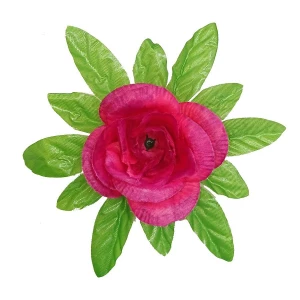 Купить Головка розы с листом 5сл 17,5см 1-1-2 402-л069-198-190-172-107 1/28
