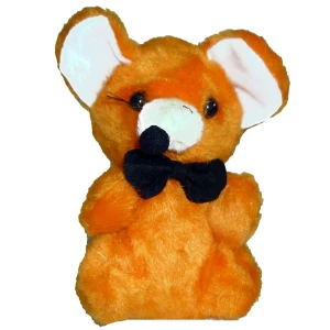 Фото Мягкая игрушка Мышка оранжевая с бантиком 19см