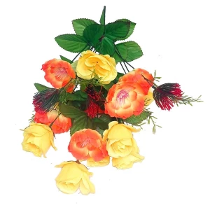 Фотография Букет пионов с розами 14 голов (2 вида 6+8) 53см 534-726+777