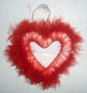Картинка Сердце пенопласт Сердечко бусинки на присоске 2222 10x9см