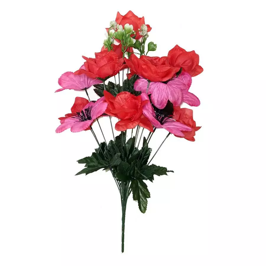 Фотография Кувшинки с розами 15 голов (2 вида 6+9) 55см 428-594+528