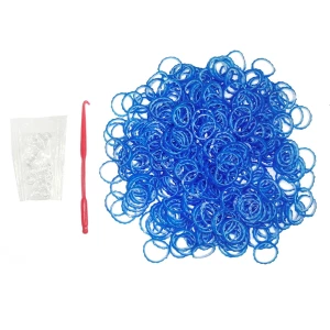 Картинка Резинки для плет. Wave White+Blue 500-550 шт + крючок + 10 клипс