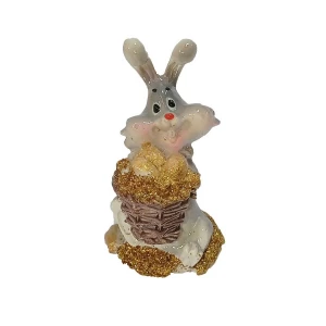 Фотография Сувенир Пасхальный кролик с корзинкой 6,5см