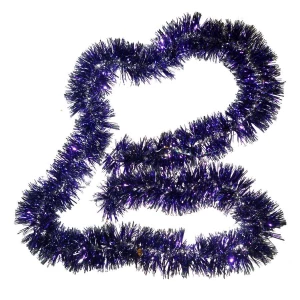 Картинка Мишура фиолетовая с серебр. концами 8см 150см