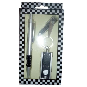 Фотография Набор подарочный Брелок с фонариком, ручка + (нож или кусачки)