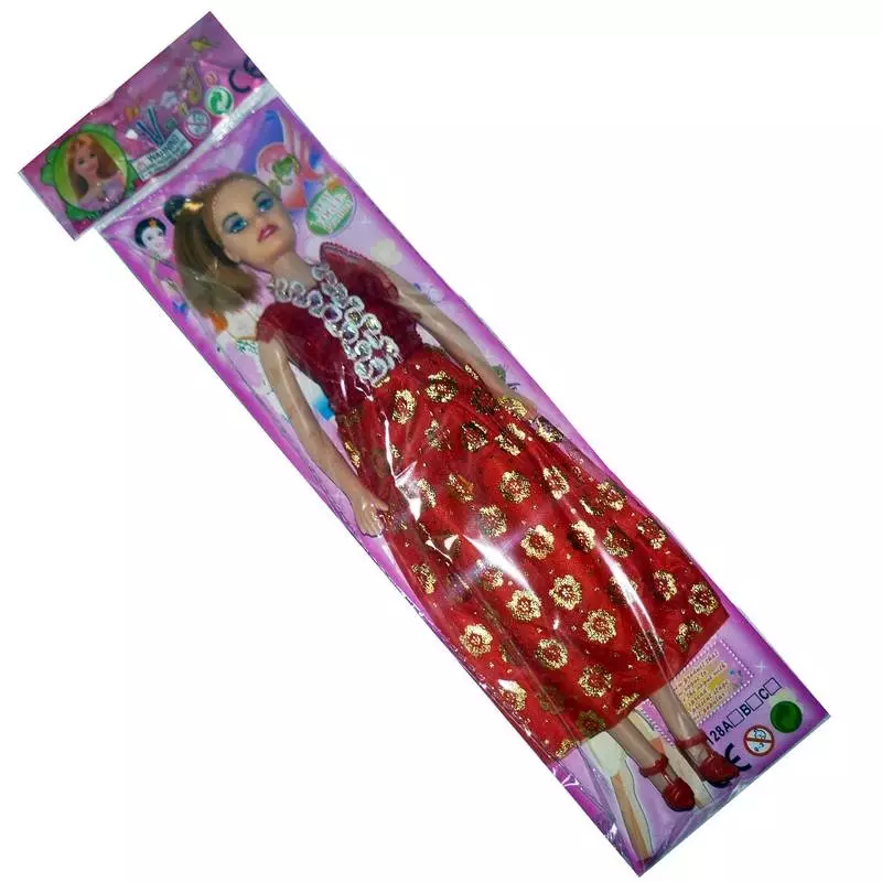Фотография Кукла в платье в пакете 128a2 резина ткань