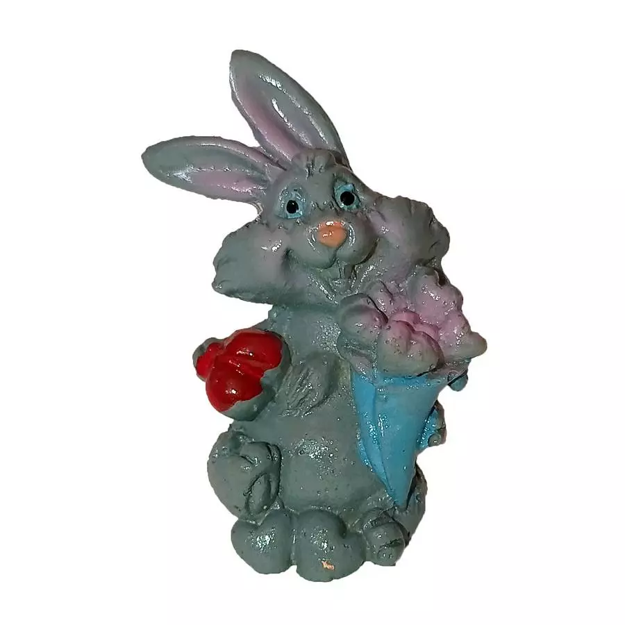 Сувенир Кролик с букетом 4,5см фото 1