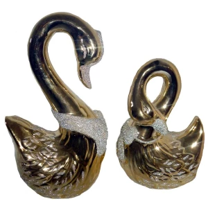 Фотка Сувенир Пара золотых лебедей 3746 18 и 25см