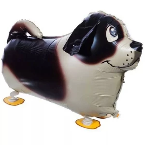 Фото Ходячий шар фольга Собака коричневая 50х30см