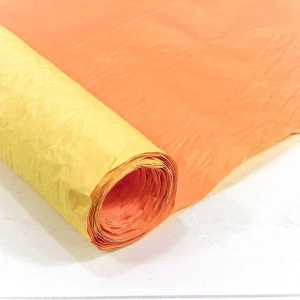 Картинка Бумага Эколюкс двухцветная жёлтый/оранжевый 70см x 5м BEM0005