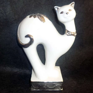 Фото Сувенир кошка стоя серебро 12x17 см.