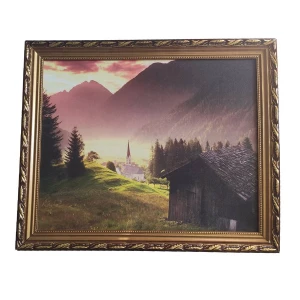 Фото Картина в раме настенная Домик в горах 57x47см