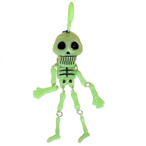 Фото Брелок скелет зеленый, стучит зубами 5х17см