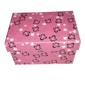 Купить в Санкт-Петербурге Подарочная коробка Розовая, чёрно-белые цветочки рр-2 14,5х10см
