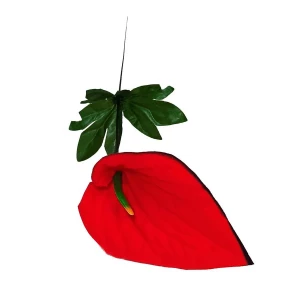 Фотка Калла бархатная красная с кантом на ножке 39см 545-764