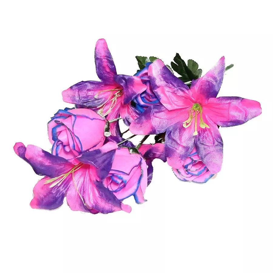 Композиция с лилиями и розами 10 голов (4+6) 41см 215-511+732 фото 1