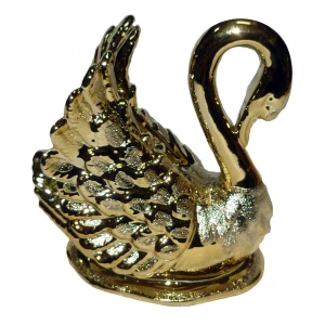 Приобретаем по Норильску Сувенир Пара золотых лебедей большие 3738 24см