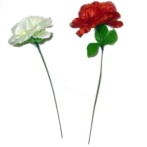 Фотка Искусственная роза с тряпичной вставкой 32см