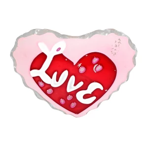 Купить в Санкт-Петербурге Подсвечник стеклянный в форме сердца "Love" 11см