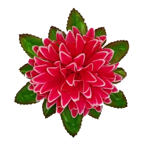 Фотография Головка хризантемы Томила с листом 5сл 16см 450-л084-204-201-192 1/14