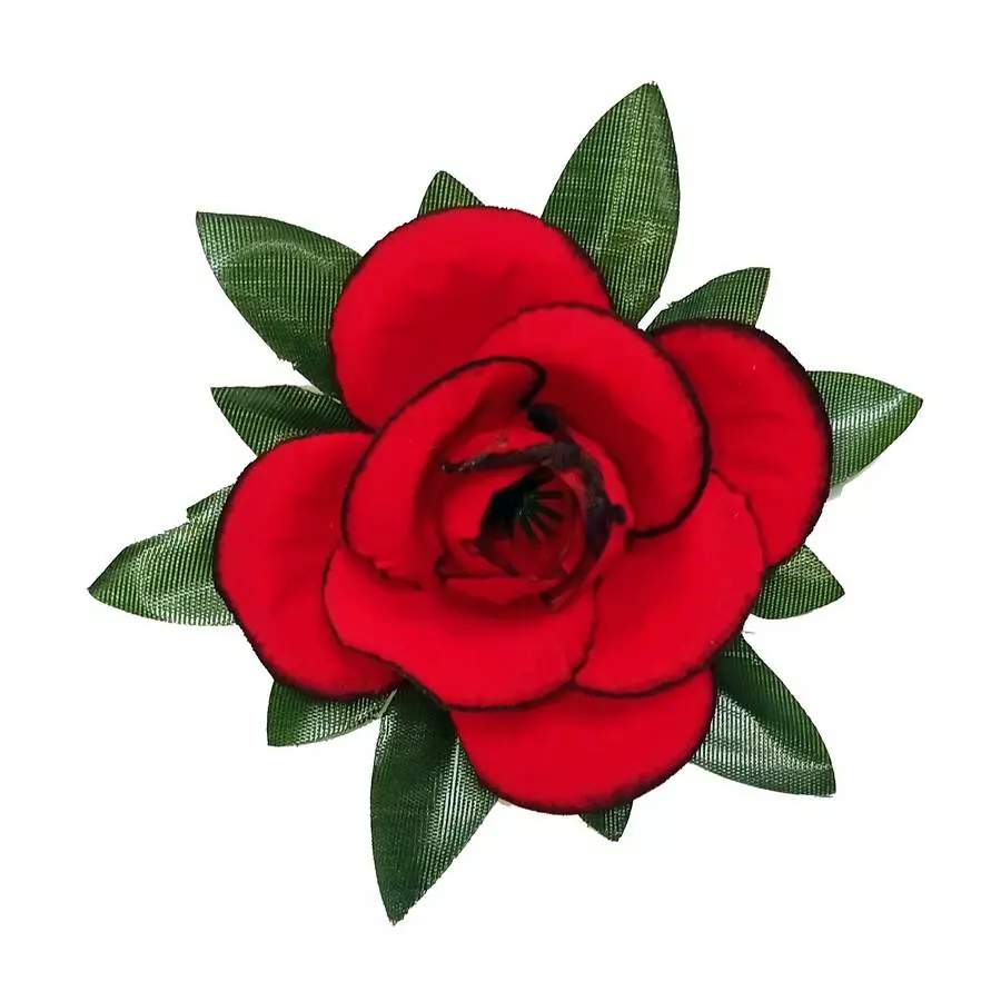 Головка розы Доброта барх. с листом 4сл 14см 1-2 440АБ-(425АБ)-л071-191-173-172 1/30 фото 3