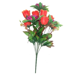 Фото Букет розы с шафранами 11 голов (2 вида 7+4) 56см 202-732+563