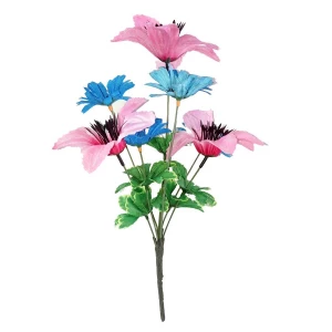 Купить в Архангельске Цветочная композиция лилий с ромашками 8 голов (2 вида 3+5) 32см 385-464+082