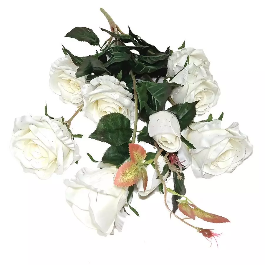 Букет с 7 розами и 2 бутона НЕЖНЫЕ ЦВЕТА 76см фото 5