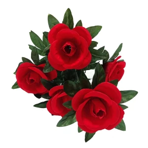 Купить Букет с бархатными розами на 5 голов 53см 369-593