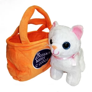 Фото Мягкая игрушка сумочка с кошкой "Возьми меня с собой"