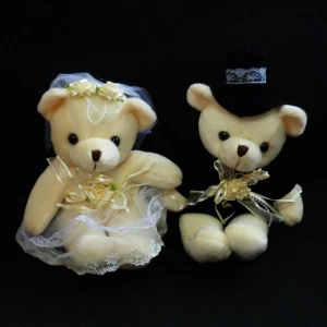 Фото Мягкая игрушка Пара медведей: жених и невеста средние 21см