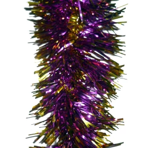 Фотка Мишура фиолетовая с золотыми концами 7см 200см