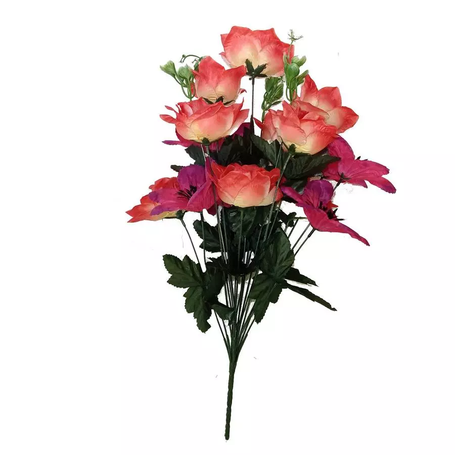 Фотография Кувшинки с розами 15 голов (2 вида 6+9) 55см 428-594+528