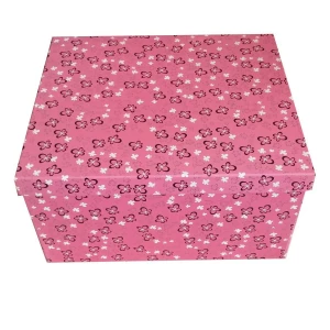 Купить в Норильске Подарочная коробка Розовая, чёрно-белые цветочки рр-10 30,5х26см