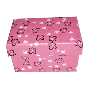 Приобретаем в Норильске Подарочная коробка Розовая, чёрно-белые цветочки рр-1 12,5х8см