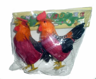 Фото Сувенир перо: Курица с Петухом в пакете