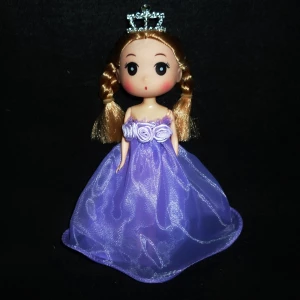 Фотка Кукла с косичками в платье 17см