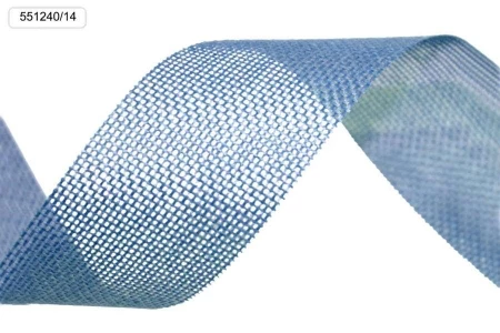 Фото Лента из искусственного льна Небесно-голубой 4 см x 25 ярд 000551240/14