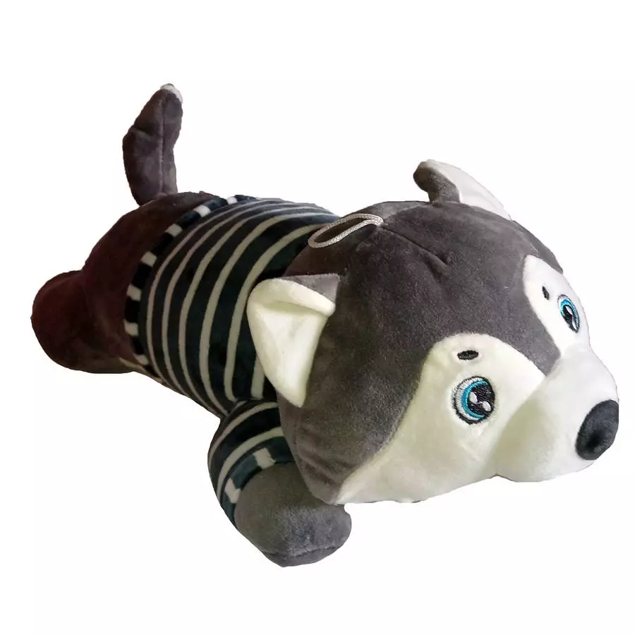 Мягкая игрушка Собака в полосатой кофте малая 40см фото 2