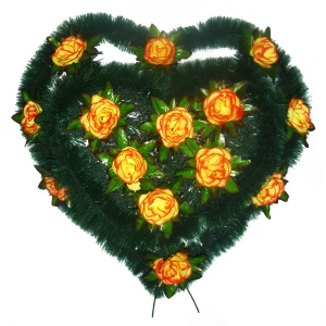 Заказываем  Венок ритуальный в форме сердца розы ф216п-р40-г343 70см